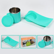 2851 Snacks Tray  Inside Steel Cup 350ml Break Time Tray For Kids  Home Use thumbnail 1