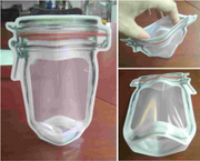 1074 Reusable Airtight Seal Plastic Food Storage Mason Jar Zipper (500ml) thumbnail 3