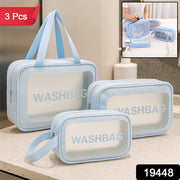 3-in-1 Waterproof Transparent Travel Toiletry Bag Set thumbnail 7