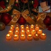 Christmas Premium Glitter Led Tealight Candles  Flameless Decorative Lights (24 Pc Set) thumbnail 1