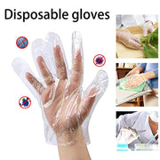 0670 Plastic Transparent Disposable Clear Gloves (White) (100pc) thumbnail 3
