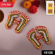 Decorative Laxmi Charan Paduka Sticker Set (Pack Of 2 Pc) thumbnail 7
