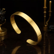 Elegant Gold Finish Open Cuff Bracelet Kada (1 Pc) thumbnail 1