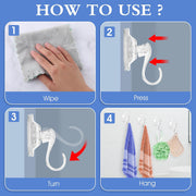 Plastic Suction Cup Hooks (4 Pcs Set) thumbnail 3