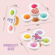 White Baby Spinner Toy Set  Sensory Suction Spin Toys (3 Pc Set) thumbnail 6