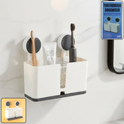 Wall Mounted 3 Compartment Toothbrush Holder With Adhesive Installation (1 Pc) thumbnail 1