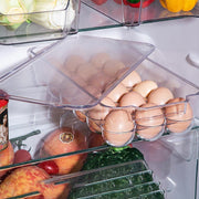 Plastic 18 Cavity Egg Storage Box Or Egg Trays For Refrigerator With Lid  Handles High Quality Rectangular Egg Tray Box For 18 Egg (1 Pc) thumbnail 4