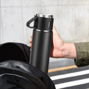 Stainless Steel Vacuum Flask Set With 3 Steel Cups Combo For Coffee Hot Drink And Cold Water Flask Ideal Gifting Travel Friendly Latest Flask Bottle. (500ml) thumbnail 2