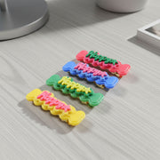 Cute Happy Bone-shaped Snap Hair Clips Set (4 Pc) thumbnail 5