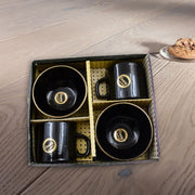 Hide  Seek Ceramic Tea  Cups With Round Serving Bowl (4 Pcs Set) thumbnail 2