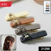 Cute Teddy Bear Decorative Snap Hair Clips Set (4 Pc) thumbnail 7