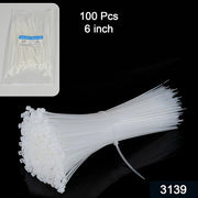 3139 6inch Nylon Self Locking Cable Ties Heavy Duty Strong Zip Wire Tie. Pack Of 100 thumbnail 6