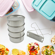 2364 Double Wall Insulated Stainless Steel Tiffin 4 Compartment Lunch Box With Handle Stackable Stainless Steel Lunch Box  Bpa Free  Leakproofdabba For Office Home Shool Hot Outer Plastic Tiffin Box Set (1 Pc 4 Compartment) thumbnail 4