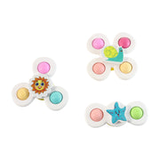 White Baby Spinner Toy Set  Sensory Suction Spin Toys (3 Pc Set) thumbnail 1
