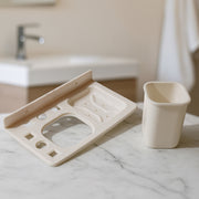 3in1 Wall Mounted Multi-compartment Toothbrush  Soap Holder With Cup (1 Pc) thumbnail 2