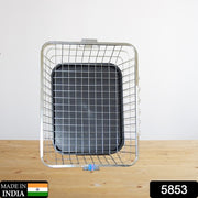 5853 Dish Drainer Rack  With Drip Tray Stainless Steel Dish Drainer Rack With Drip Tray Utensil Drying Stand For Kitchen Plate Rack Bartan Basket For Kitchen Utensilsdish Drying Rack With Drainerbartan Basketplate Stand ( 57 X 45 X 19 Cm) thumbnail 6