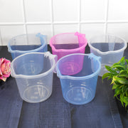Plastic Round Transparent Bath Water Mug (5 Pc  Mix Colour  1200 Ml) thumbnail 4