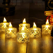 24 Pcs Flameless And Smokeless Decorative Acrylic Candles Transparent Led Tea Light Candle For Gifting House Diwali Christmas Festival Events Decor Candles thumbnail 1