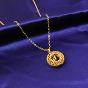 Traditional Gold-tone Round Jhumka Pendant Chain Necklace (1 Pc) thumbnail 1