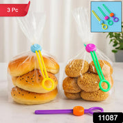 Reusable Silicone Food Bag Sealing Clips With Lock For Kitchen Storage ( 3 Pc) thumbnail 6