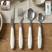 Stainless Steel Cutlery Set With Marble Design Handle (4 Pc  Set) thumbnail 1