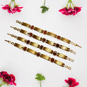 Gold Plated Hexa Bead Bracelet Rakhi For Brother  (1 Pc) thumbnail 4