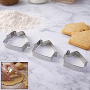 Stainless Steel House Shape Cookie Cutter Set (3 Pc Mix Design Set) thumbnail 1