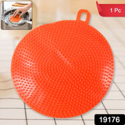 Red Silicone Dish Scrubber Sponge Mildew Free Non Stick Heat Resistant thumbnail 7