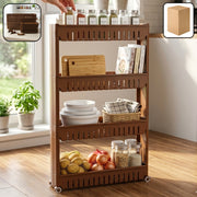 Multipurpose Plastic 4 Layer Storage Rack With Wheels thumbnail 1