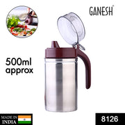 8126 Oil Dispenser Stainless Steel With Small Nozzle 500ml Oil Container. thumbnail 7