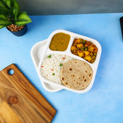 Compostable Bagasse 3-compartment Square Meal Plate thumbnail 4