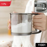 Plastic Flour Sieve Cup With Handle And Fine Mesh Filter For Kitchen Baking thumbnail 7