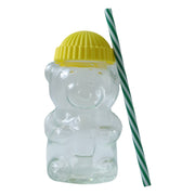 Cute Glass Bear Shape Kids Drinking Cup Bottle With Straw (1 Pc 350 Ml) thumbnail 3