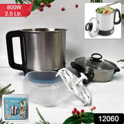 Soup Pot With Lid Stainless Steel Multi Cooker Kettle (800w  2.5 Ltr.) thumbnail 6