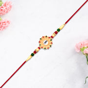Floral Rakhi With Mirror Centerpiece thumbnail 1