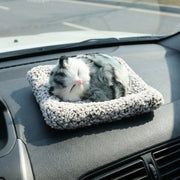 Soft Plush Cute Closed-eye Cat Car Dashboard Showpiece Toy (1 Pc) thumbnail 2