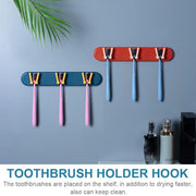 4702 Toothbrush Holder Plastic Bathroom Accessories Organizer Wall Mounted Hanging Mount Shelf  Hooks (1pc) thumbnail 2