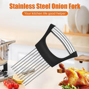 Stainless Steel Onion Cutter  Vegetable Slicer Holder Tool (1 Pc) thumbnail 4
