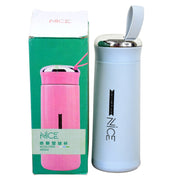 Water Bottle 400ml Leak Proof Glass Water Bottle With Daily Water Intake For Gym And Children Nice Bottle (1 Pc  Light Blue Color) thumbnail 1