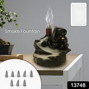 Smoke Fountain Ganesha Idol Decoration Items With 8 Pc Backflow Incense Cones Sticks (1 Pc) thumbnail 6