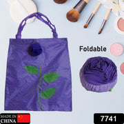 7741 Foldable Bag Cute Rose Shape Cover Reusable Bag Naylon Bag Nylon Shopping Carry Bags Large Reusable Foldable Bag Eco Friendly Shopping Folds To Pocket Size Tote Grocery Shoulder Handbag Travel Bag (1pc) thumbnail 6