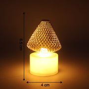 Set Of 12 Decorative Led Flameless Candle Lights With Golden Net Cover thumbnail 2
