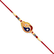 Elegant Rakhi With Enamel Paisley Design And Gold-tone Embellishments thumbnail 1