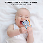 Silicone Dinosaur Teether For Baby (1 Pc  Mix Design  Color) thumbnail 4