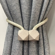 1441 Hexagonal Magnetic Braided Rope Drapery Window Curtains Loop Binding Ties Buckle (2 Pc) thumbnail 1