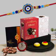 Rakshabandhan Diamond Design Rakhi For Brother Set Of 1 With Chocolate Magic 32gm (K1_428_em32) thumbnail 1