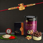 Rakhi (K1_3_as)  Assorted Chocolate Dryfruits 96gm Rakhi For Brother With Gift  Rakhi With Chocolate Rakhi Combo For Brother  Set Of 1 Rakhi  Chocolate thumbnail 1