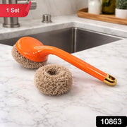 Heavy Duty Cleaning Scrubber Set With Long Handle (1 Set) thumbnail 4