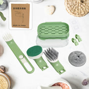 Dish Brush Set With Handle Replacement Heads Drain Tray In Kitchen (9 Pcs Set) thumbnail 1