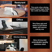 Stainless Steel Half-moon Shaped Tissue Paper Napkin Holder Stand (1 Pc) thumbnail 3